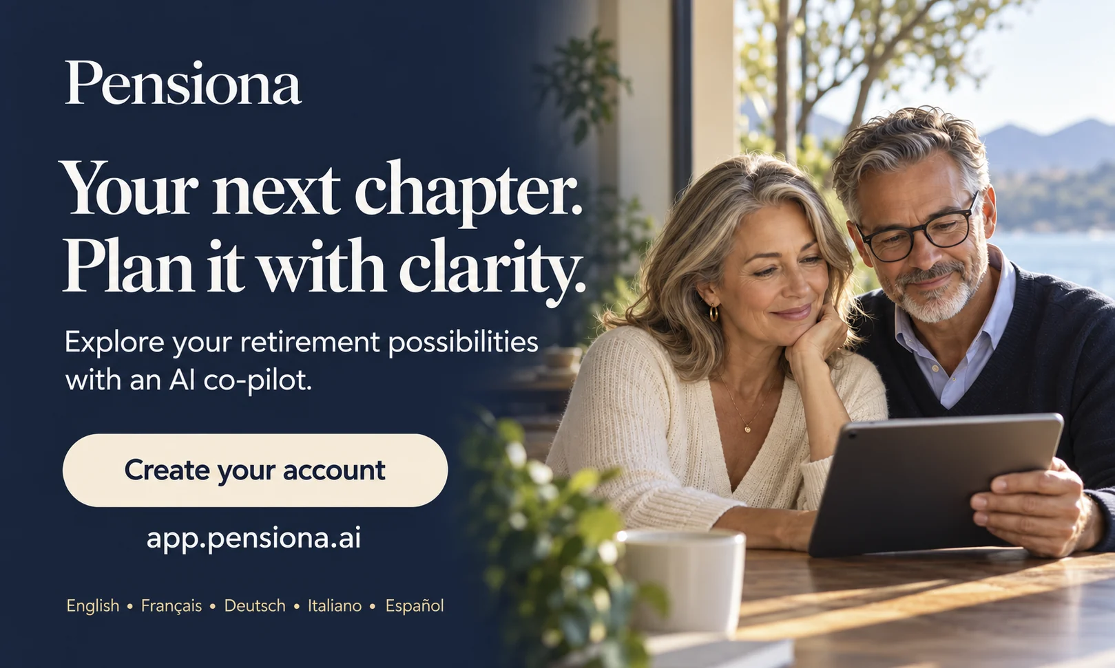 Pensiona AI: A clearer view of retirement. Explore your retirement runway and plan with confidence.